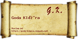 Goda Klára névjegykártya