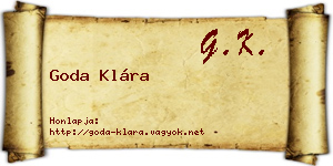 Goda Klára névjegykártya